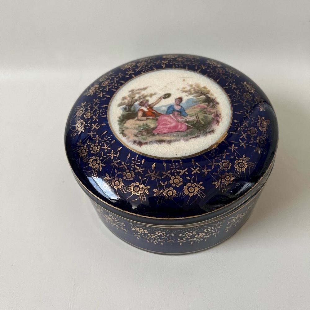 Vintage Dermay Bath Powder Jar 5 Th Avenue NY
